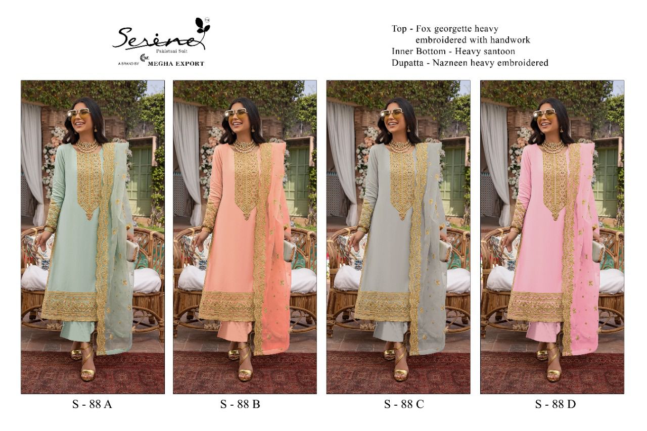 Serene S 88 Festive Wear Wholesale Georgette Pakistani Salwar Suits